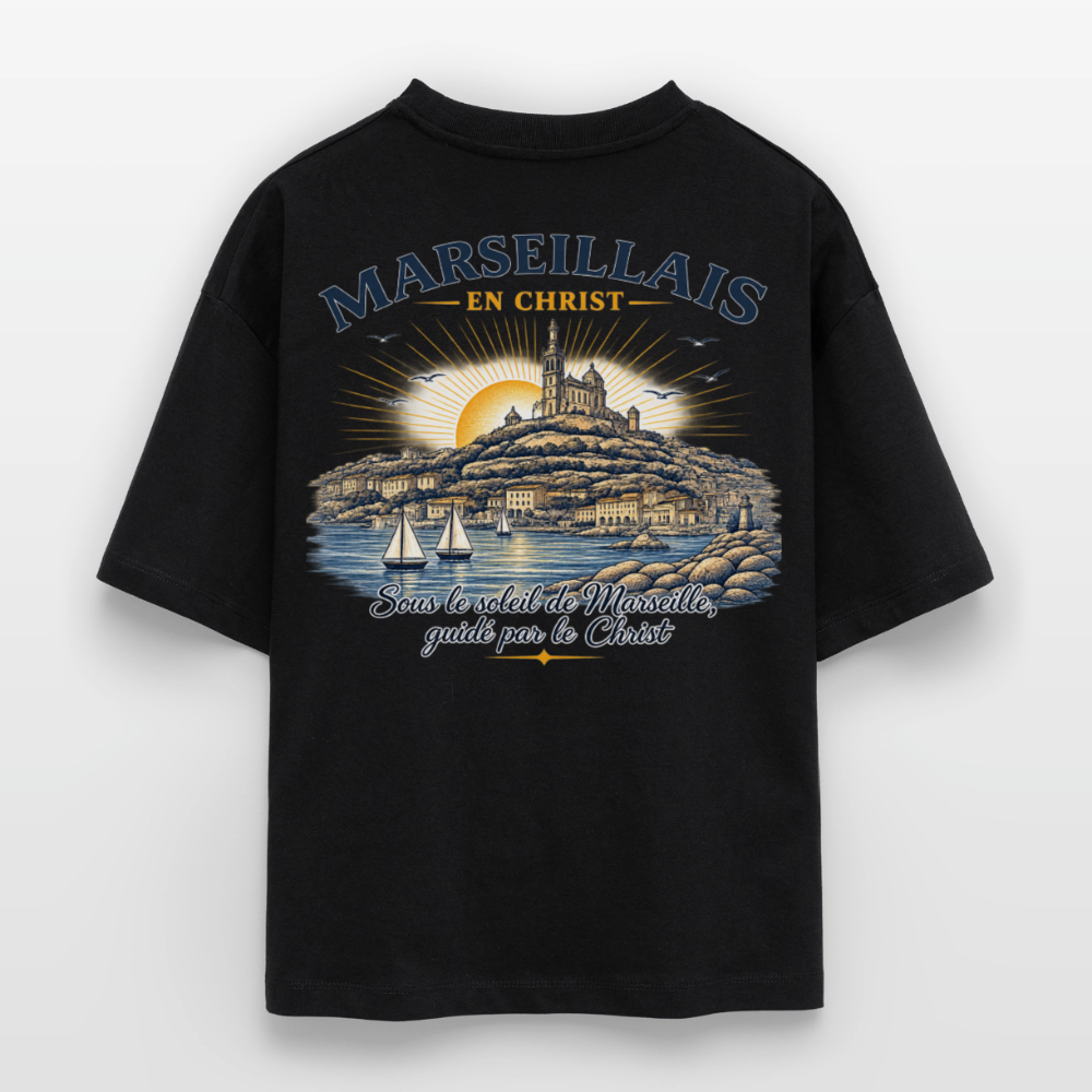 T-shirt bio 3 " MARSEILLAIS EN CHRIST " Unisexe - noir