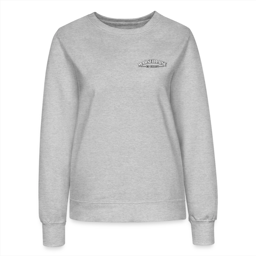 Sweat Femme " Marseillaise en Christ " - gris chiné