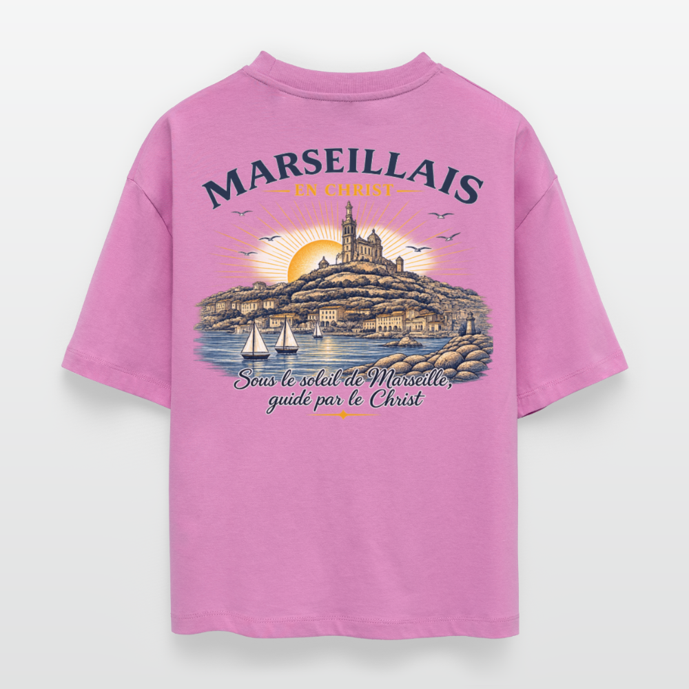 T-shirt bio 3 " MARSEILLAIS EN CHRIST " Unisexe - rose