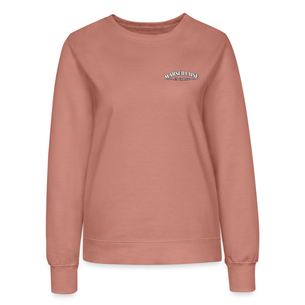 Sweat Femme " Marseillaise en Christ " - rose poudré