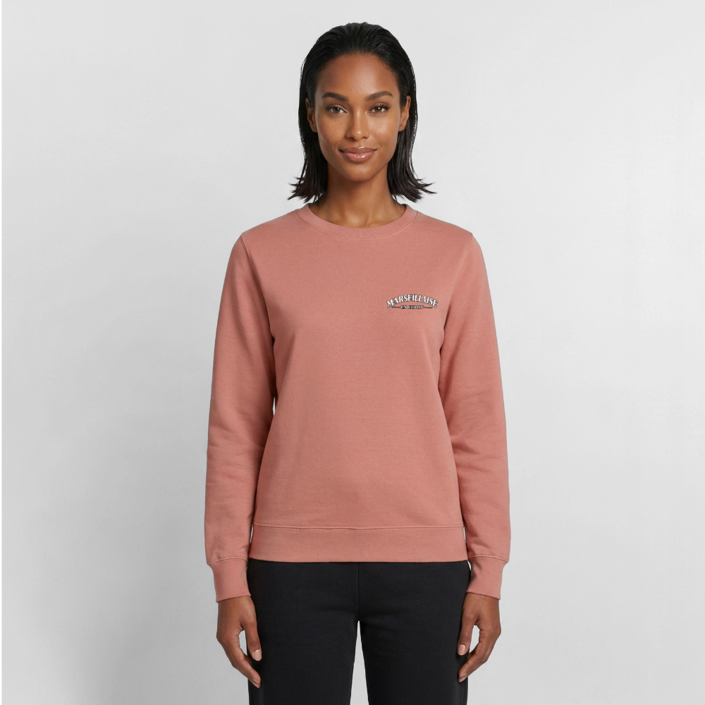 Sweat Femme " Marseillaise en Christ " - rose poudré