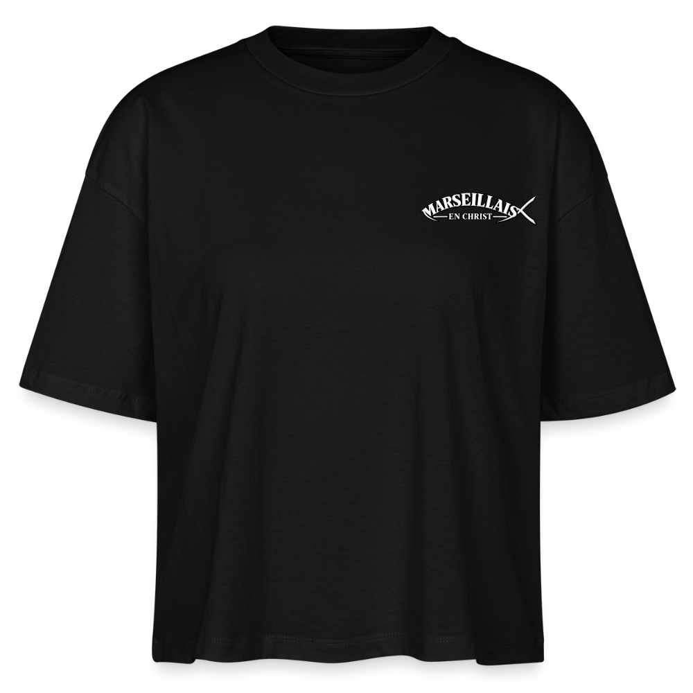 T-shirt bio 3 " MARSEILLAIS EN CHRIST " Unisexe - noir