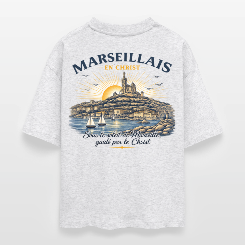 T-shirt bio 3 " MARSEILLAIS EN CHRIST " Unisexe - blanc chiné