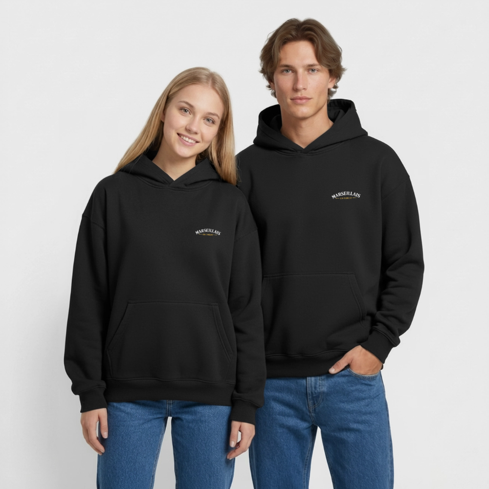 Sweat à capuche unisexe "Tié froid ou bouillant" épais - noir
